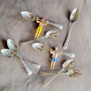 Set of 8 Silverplate Pudding Spoons